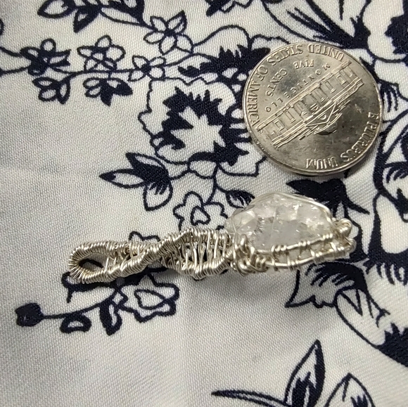 Herkimer diamond pendant handmade - Picture 3 of 3